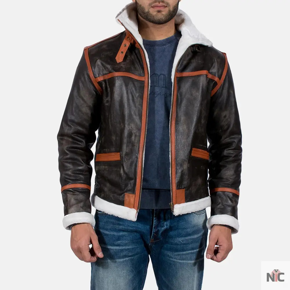 Alpine Brown Fur Leather Jacket Shopotiny