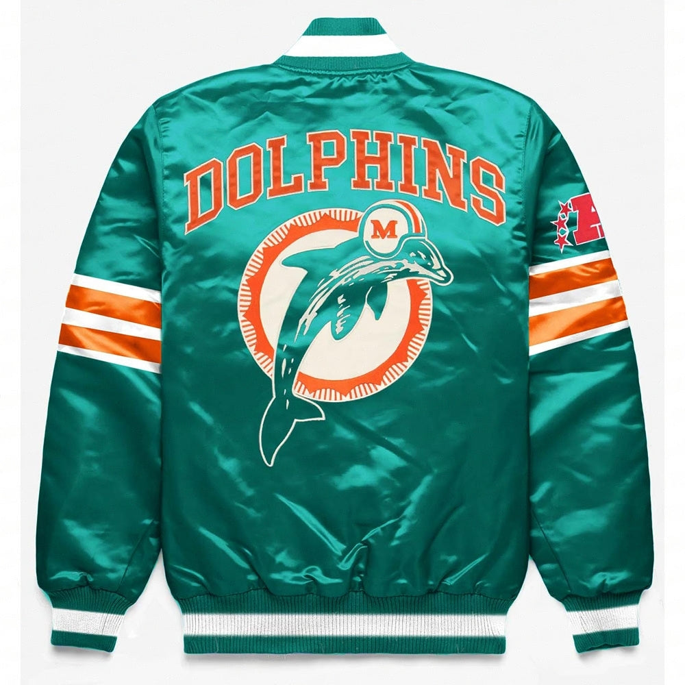 Miami Dolphins Exclusive Green Satin Jacket USA Jackets