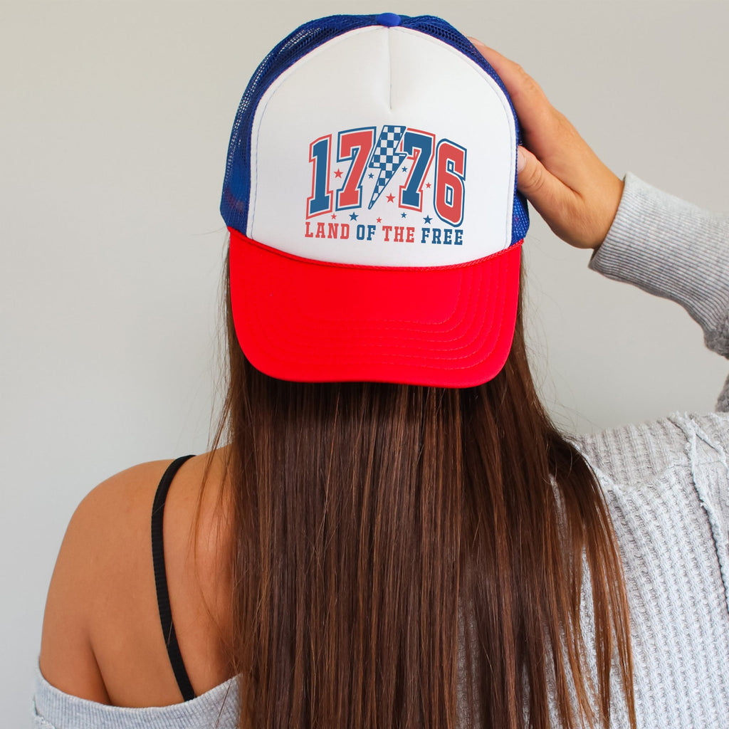 1776, Land Of The Free, Patriotic, Snapback Trucker Hat