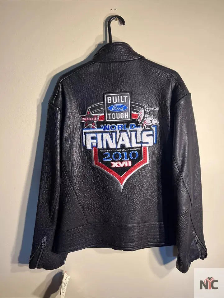 2010 PBR World Finals Bull Riding Leather Jacket Clanton Jacket