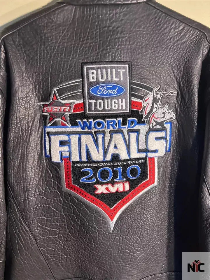 2010 PBR World Finals Bull Riding Leather Jacket Clanton Jacket