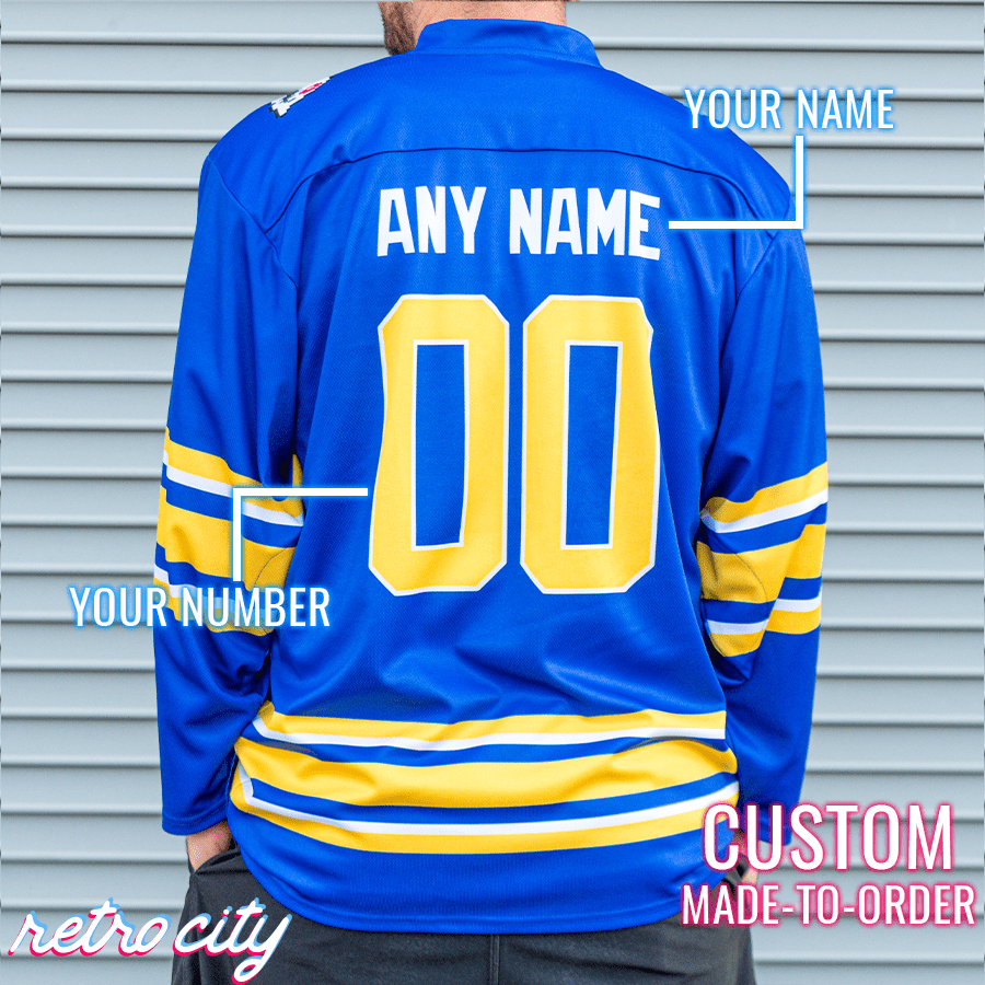 'Buffalo Bobbles' Buffalo Sabres Bubble Bobble 8-Bit Custom Hockey Jersey