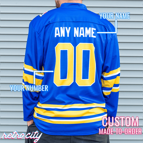'Buffalo Bobbles' Buffalo Sabres Bubble Bobble 8-Bit Custom Hockey Jersey