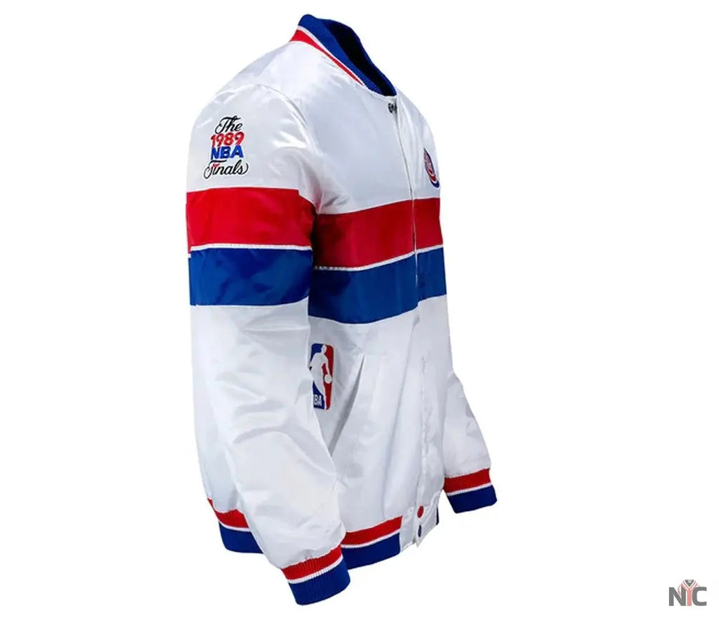 35th Anniversary Detroit Pistons White Jacket Clanton Jacket