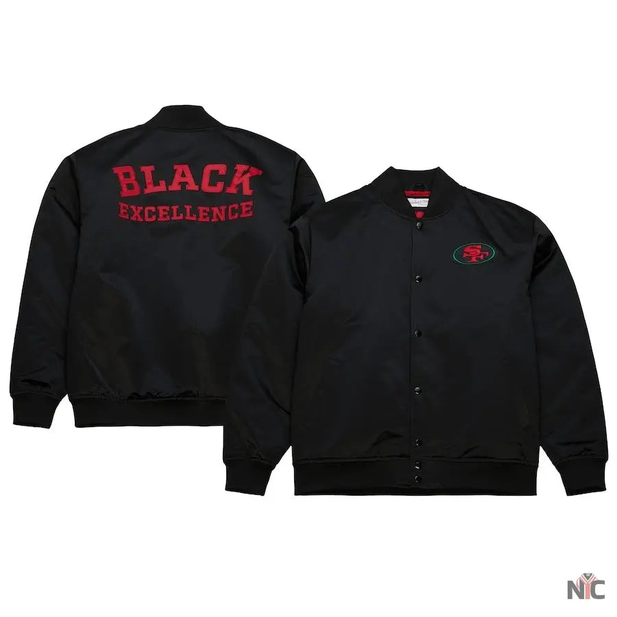 49ers Black Excellence Varsity Jacket Clanton Jacket