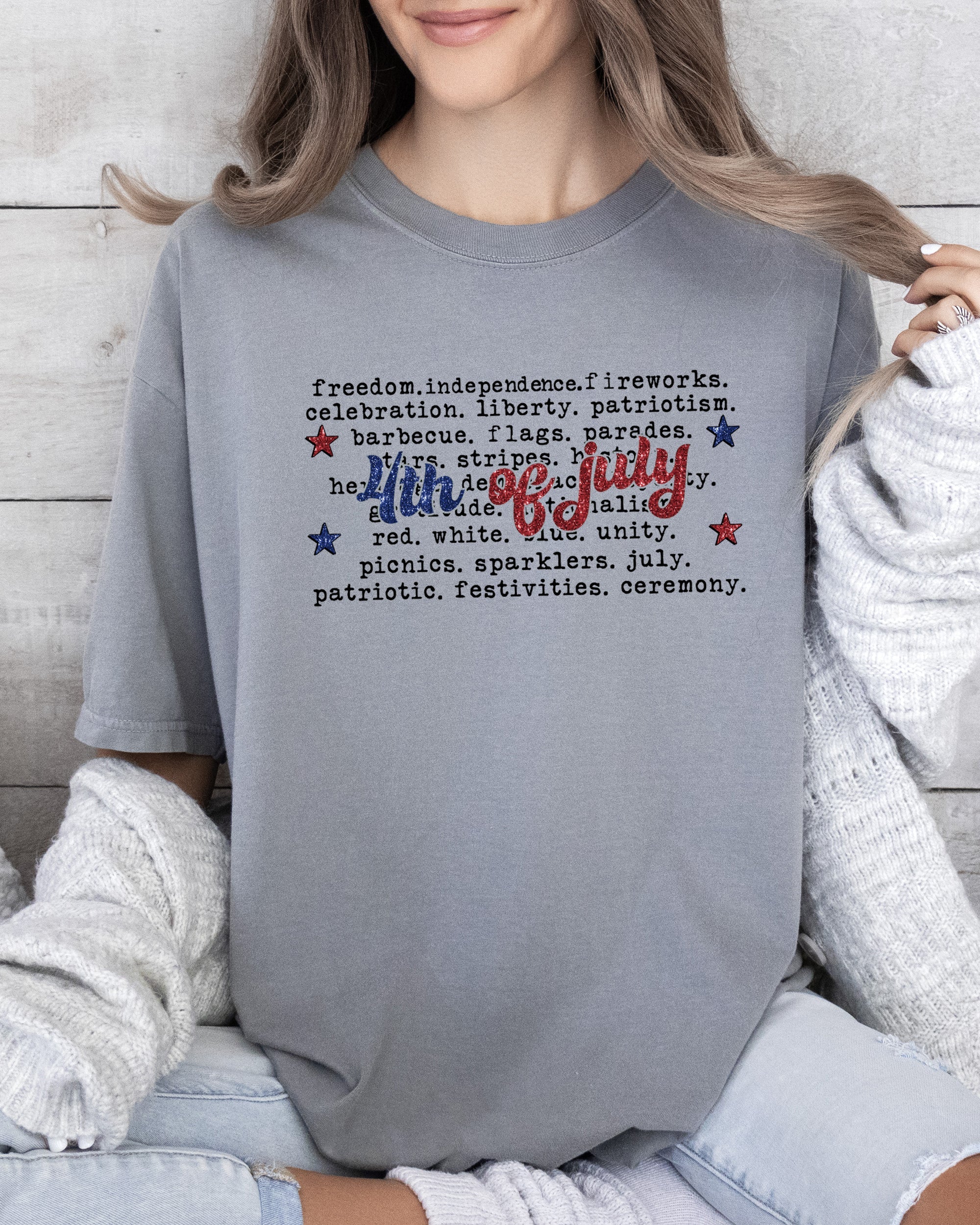 4th of July, America, USA, Retro, Patriotic, Independence Day, Fourth of July Tshirt Comfort Colors T-Shirt