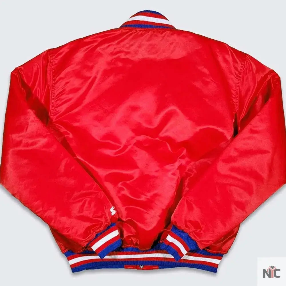 76ers Philadelphia Sixers Vintage Red Jacket Clanton Jacket