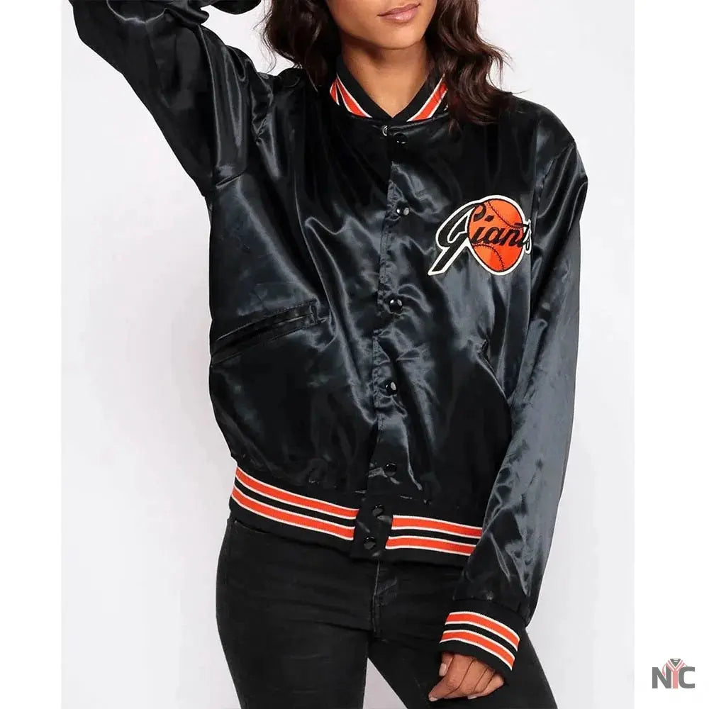 80s San Francisco Giants Bomber Satin Jacket Clanton Jacket