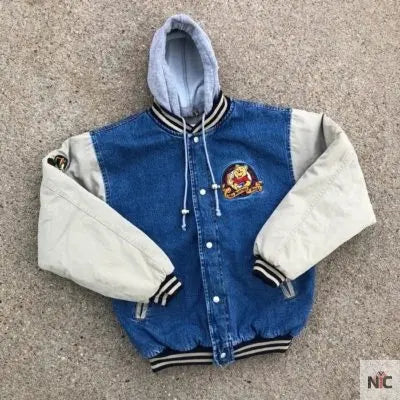 90s Xxxtentacion Winnie The Pooh Varsity Denim Jacket Clanton Jacket