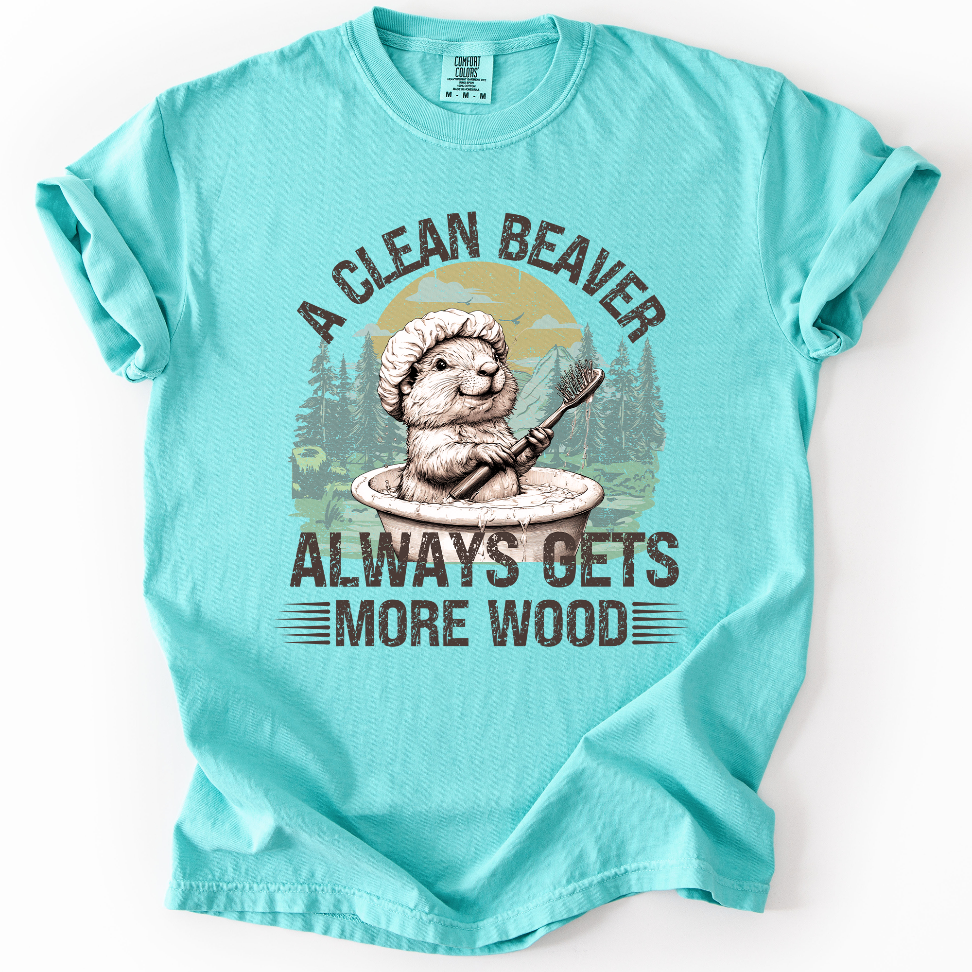 A Clean Beaver, Get More Wood, Funny, Dad, Brother, Father's Day, Husband, Guy Gift, Comfort Colors T-Shirt