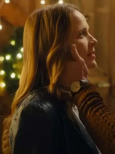 A Cherry Pie Christmas Katie Leclerc Blue Leather Blazer