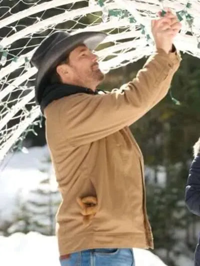 A Royal Montana Christmas 2025 Warren Christie Brown Jacket