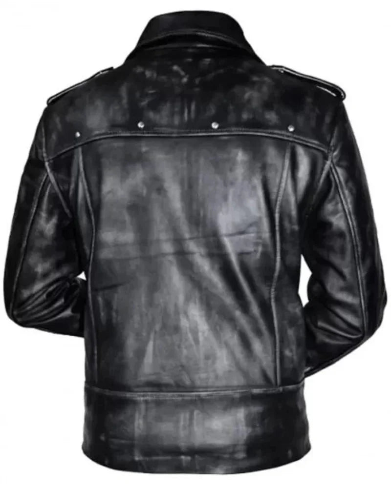 Aaron Paul A Long Way Down Leather Black Jacket Clanton Jacket