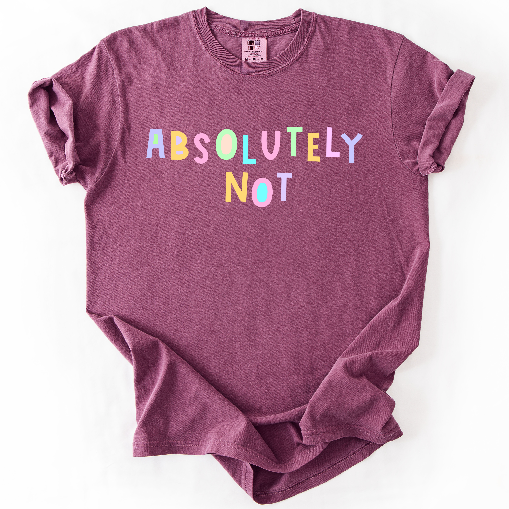 Absolutely Not, Colorful, Sassy, Sarcastic, Minimalist, Funny, Comfort Colors T-Shirt