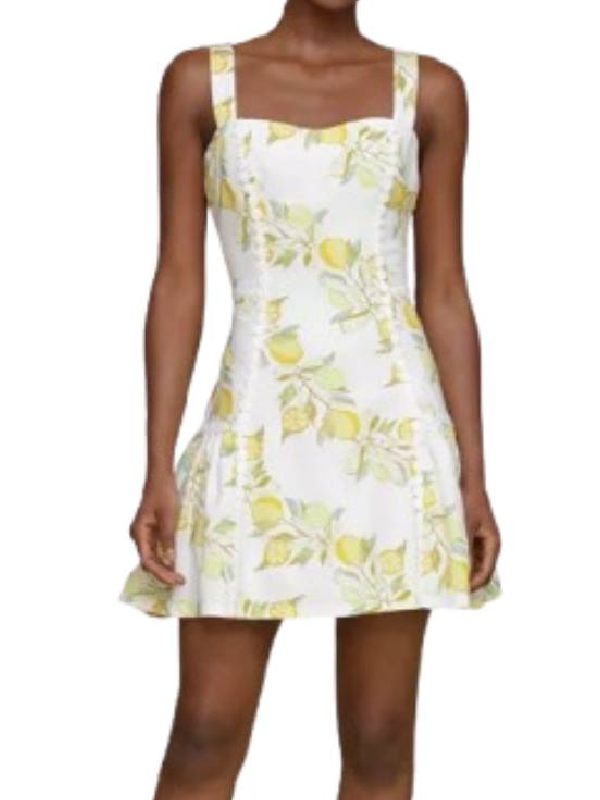 Access Daily Kit Hoover White Lemon Print Mini Dress Clanton Jacket
