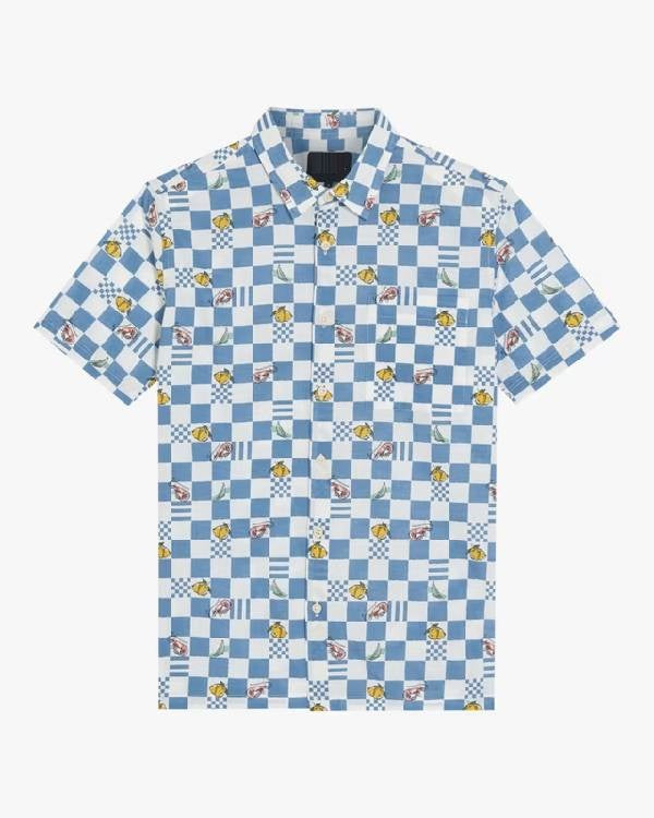 Access Daily Paul Zahn Blue and White Check Shirt Clanton Jacket