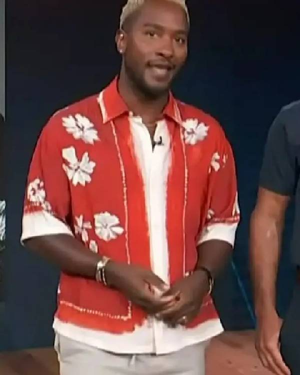 Access Hollywood 2025 Scott Evans Floral Print Shirt Clanton Jacket