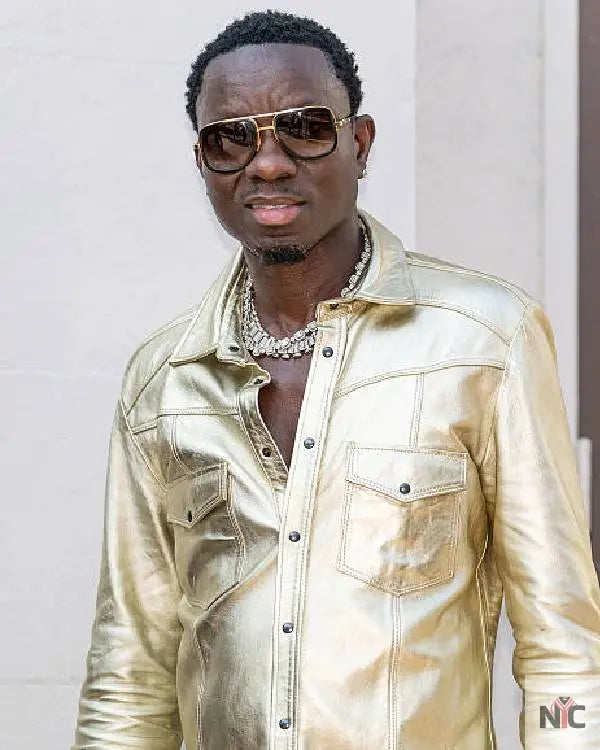 Actor Comedian Michael Blackson Metallic Shirt Clanton Jacket