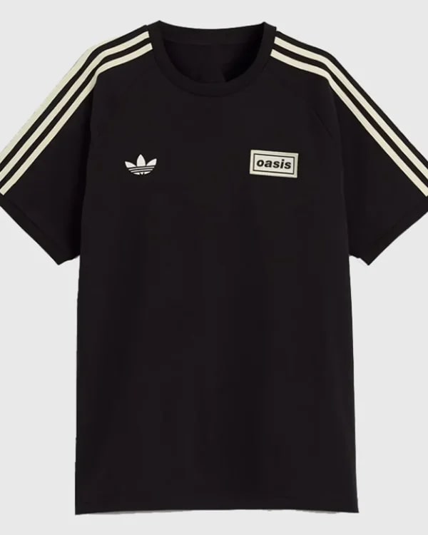 Adidas X Oasis Tour 3 Stripes Black T-Shirt Clanton Jacket