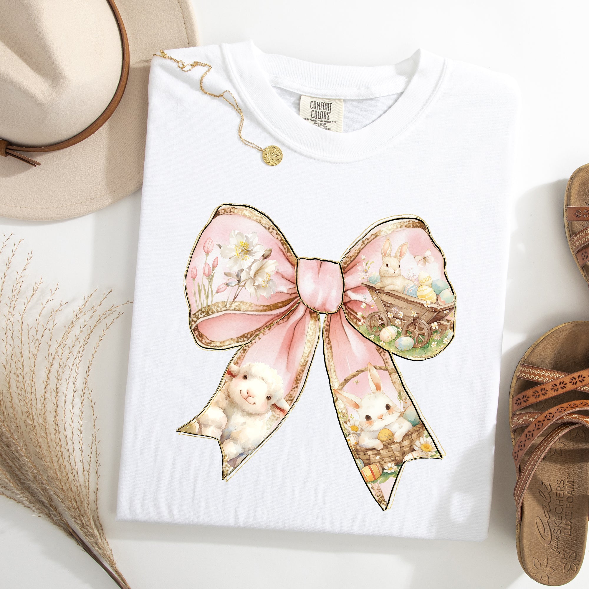 Adorable Bow, Ribbon, Easter, Bunny, Jesus, Rabbit, Holiday Tshirt Comfort Colors T-Shirt