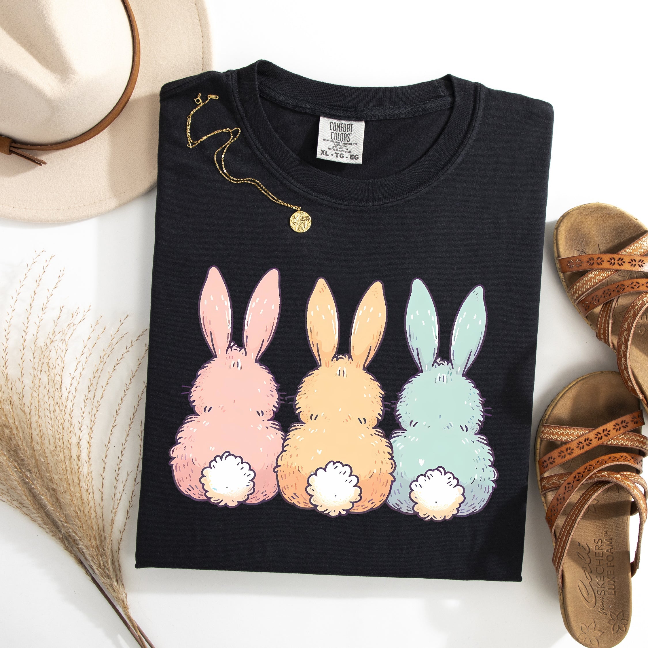 Adorable Bunnies In A Row, Easter, Bunny, Jesus, Rabbit, Holiday Tshirt Comfort Colors T-Shirt