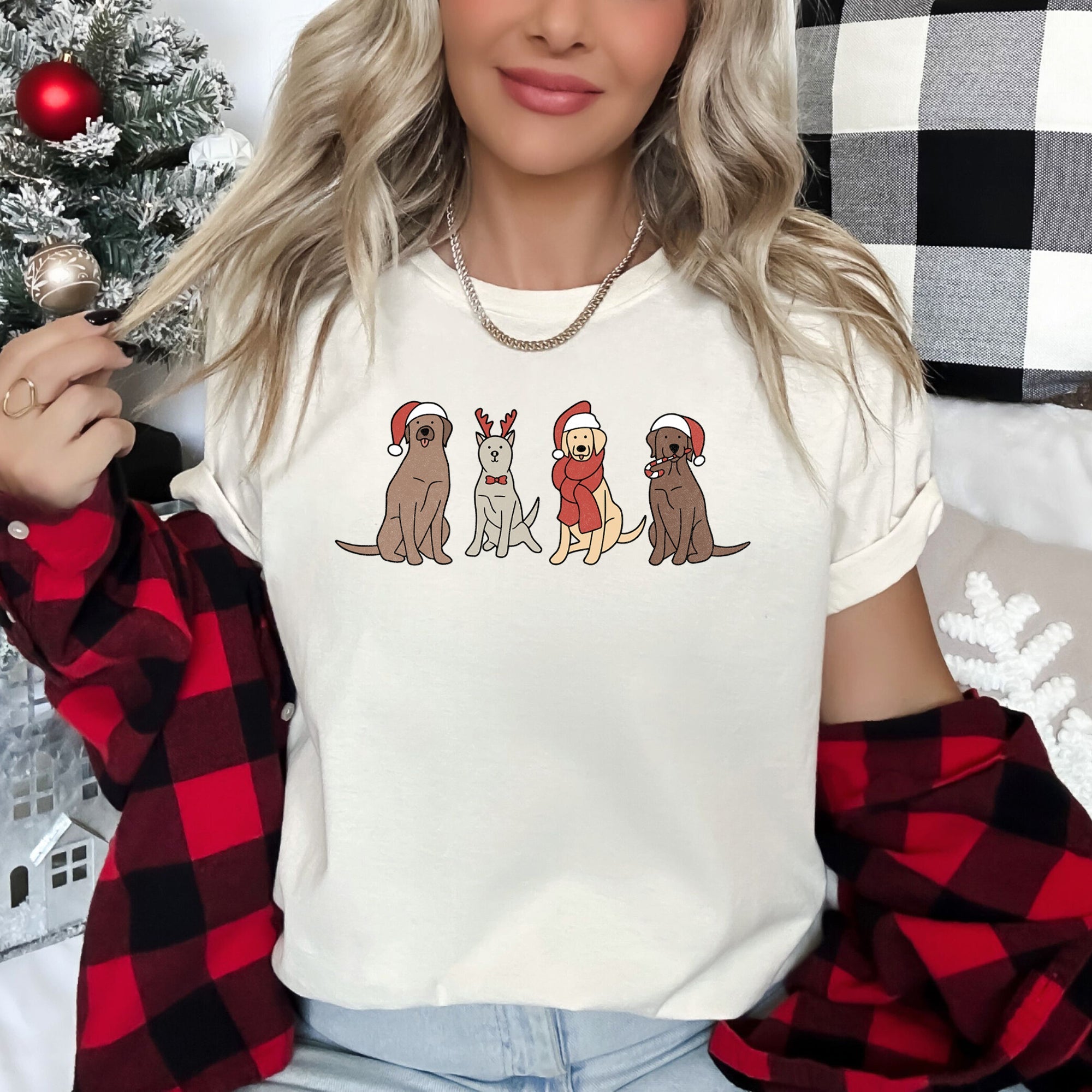 Adorable Christmas Dogs, Reindeer, Santa, Retro Super Soft Tees