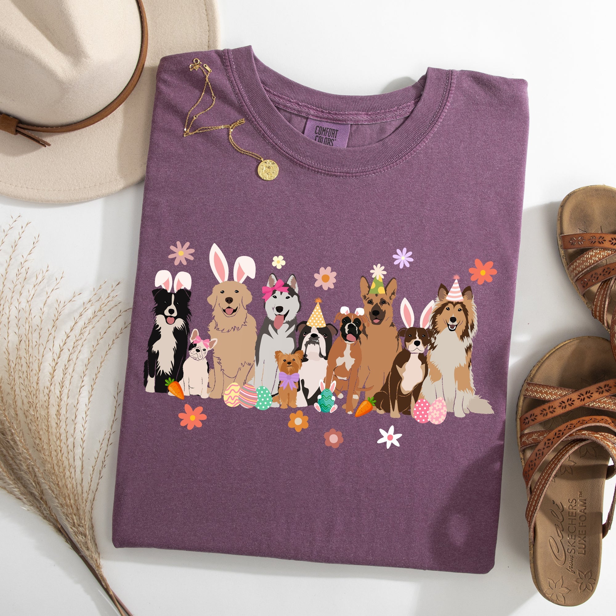 Adorable Dogs, Easter, Bunny, Jesus, Rabbit, Holiday Tshirt Comfort Colors T-Shirt