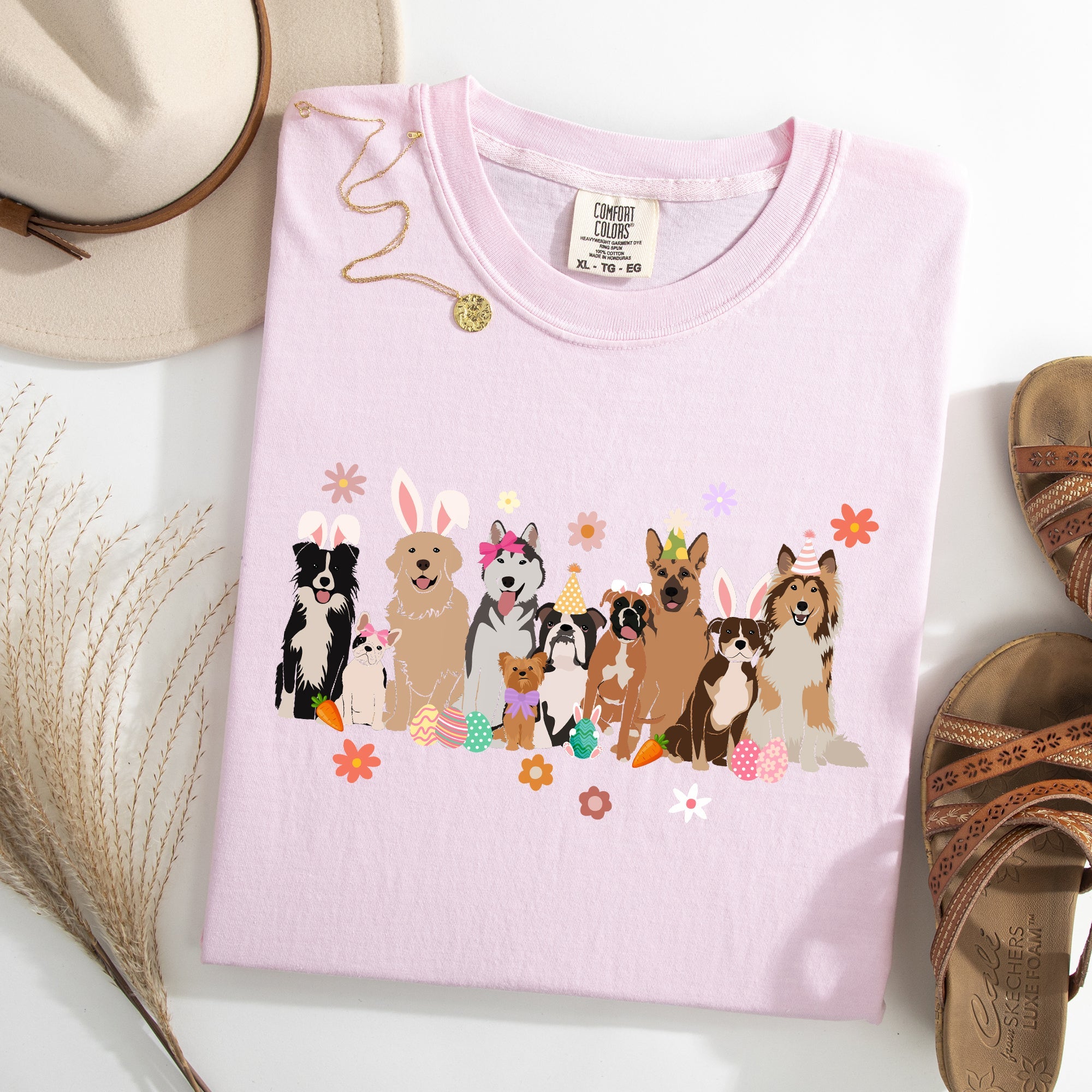 Adorable Dogs, Easter, Bunny, Jesus, Rabbit, Holiday Tshirt Comfort Colors T-Shirt