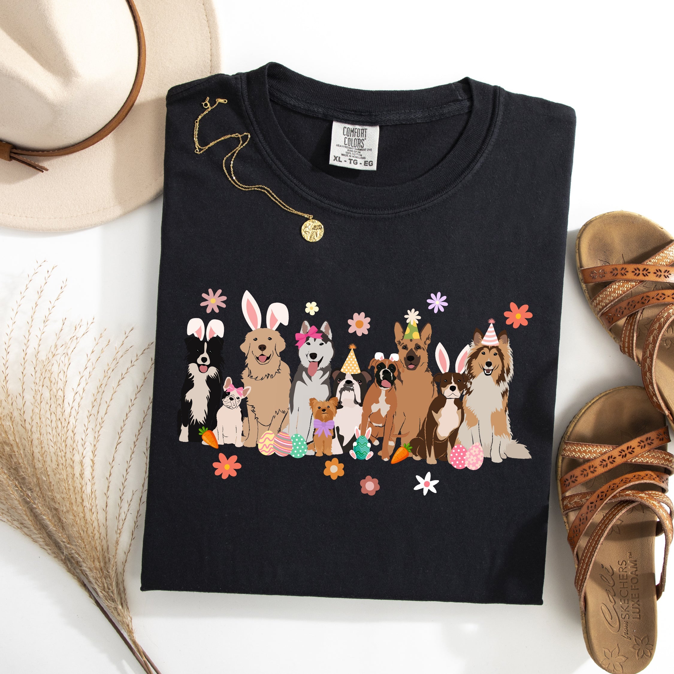 Adorable Dogs, Easter, Bunny, Jesus, Rabbit, Holiday Tshirt Comfort Colors T-Shirt