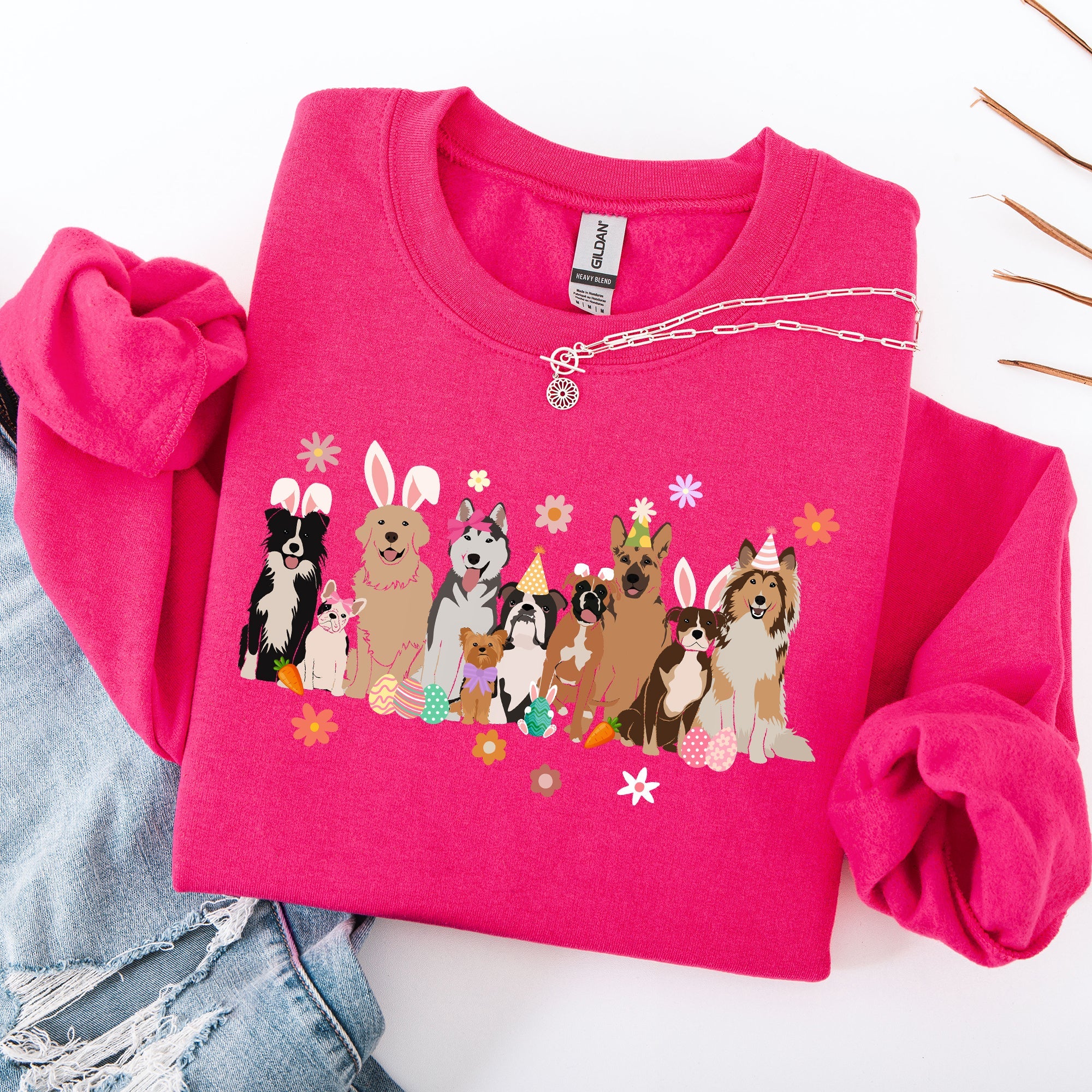 Adorable Dogs, Easter, Bunny, Jesus, Rabbit, Holiday Sweatshirt