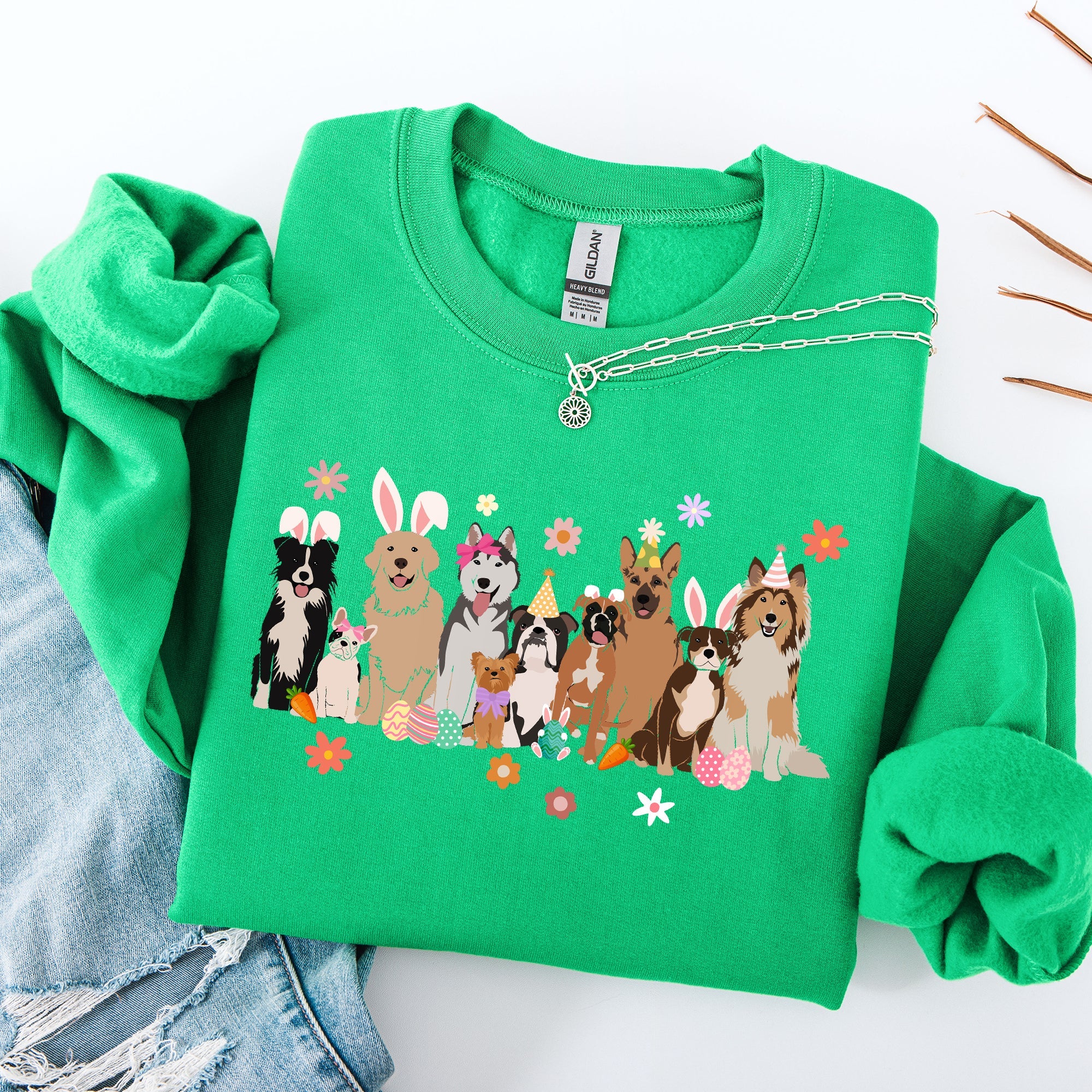 Adorable Dogs, Easter, Bunny, Jesus, Rabbit, Holiday Sweatshirt