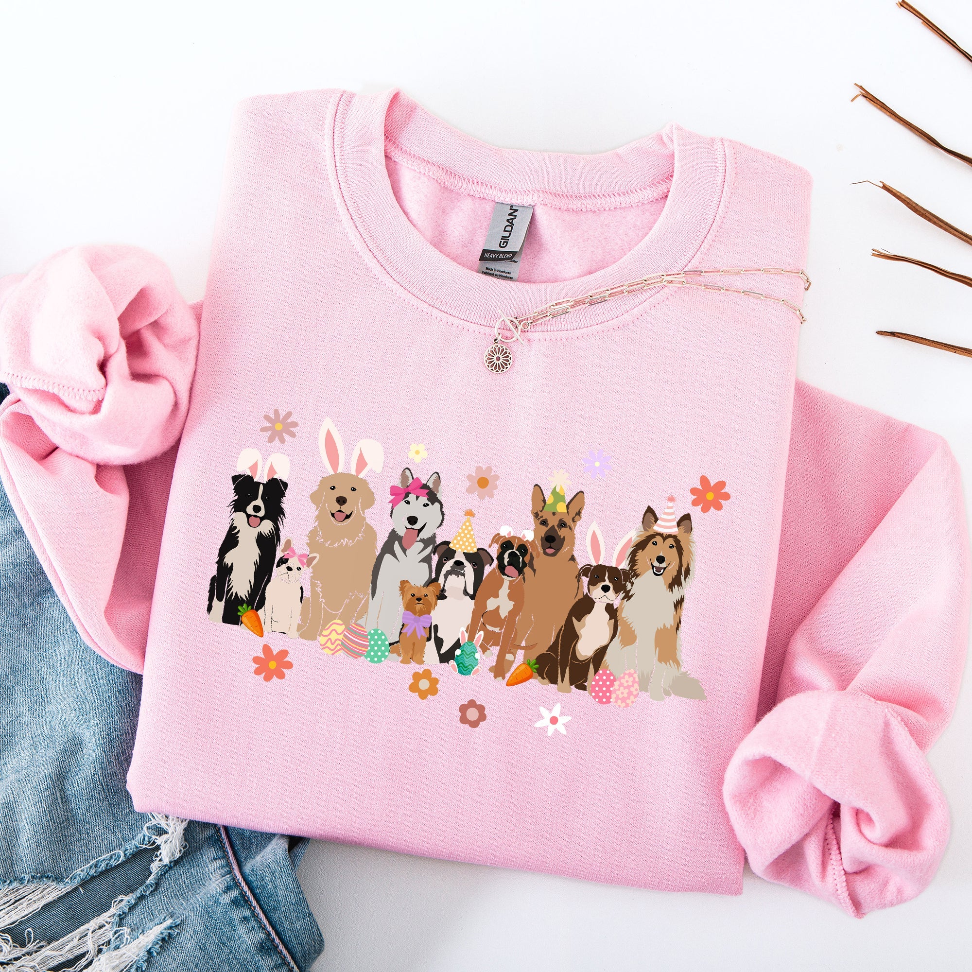 Adorable Dogs, Easter, Bunny, Jesus, Rabbit, Holiday Sweatshirt