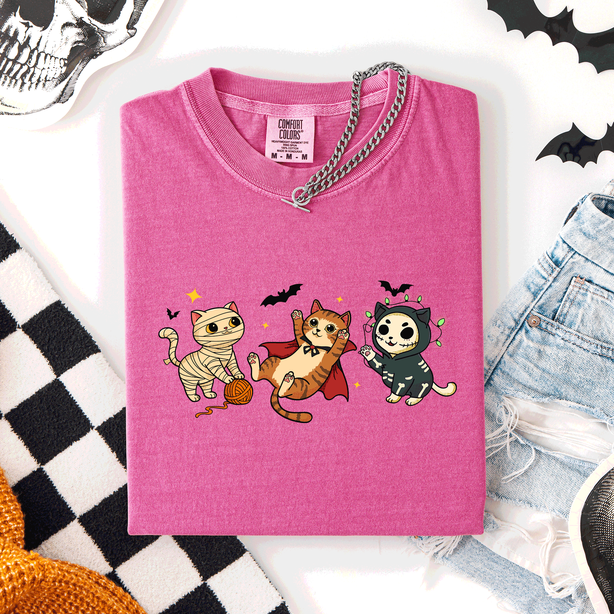 Adorable Halloween Cats, Cute, Fall, Autumn, Costume, Comfort Colors T-Shirt