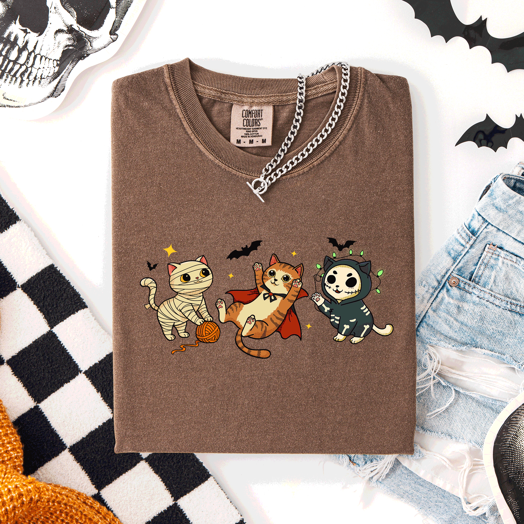 Adorable Halloween Cats, Cute, Fall, Autumn, Costume, Comfort Colors T-Shirt
