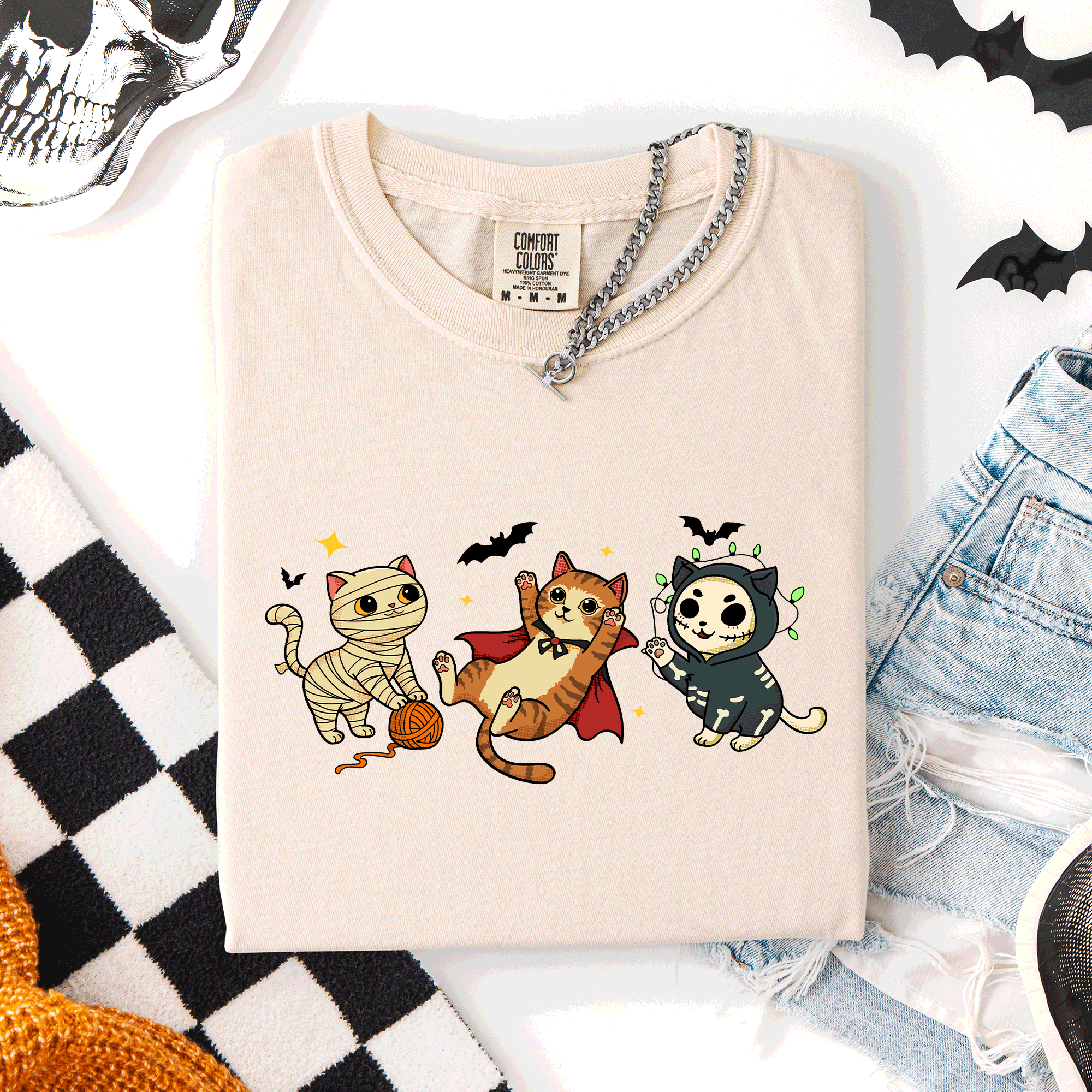Adorable Halloween Cats, Cute, Fall, Autumn, Costume, Comfort Colors T-Shirt