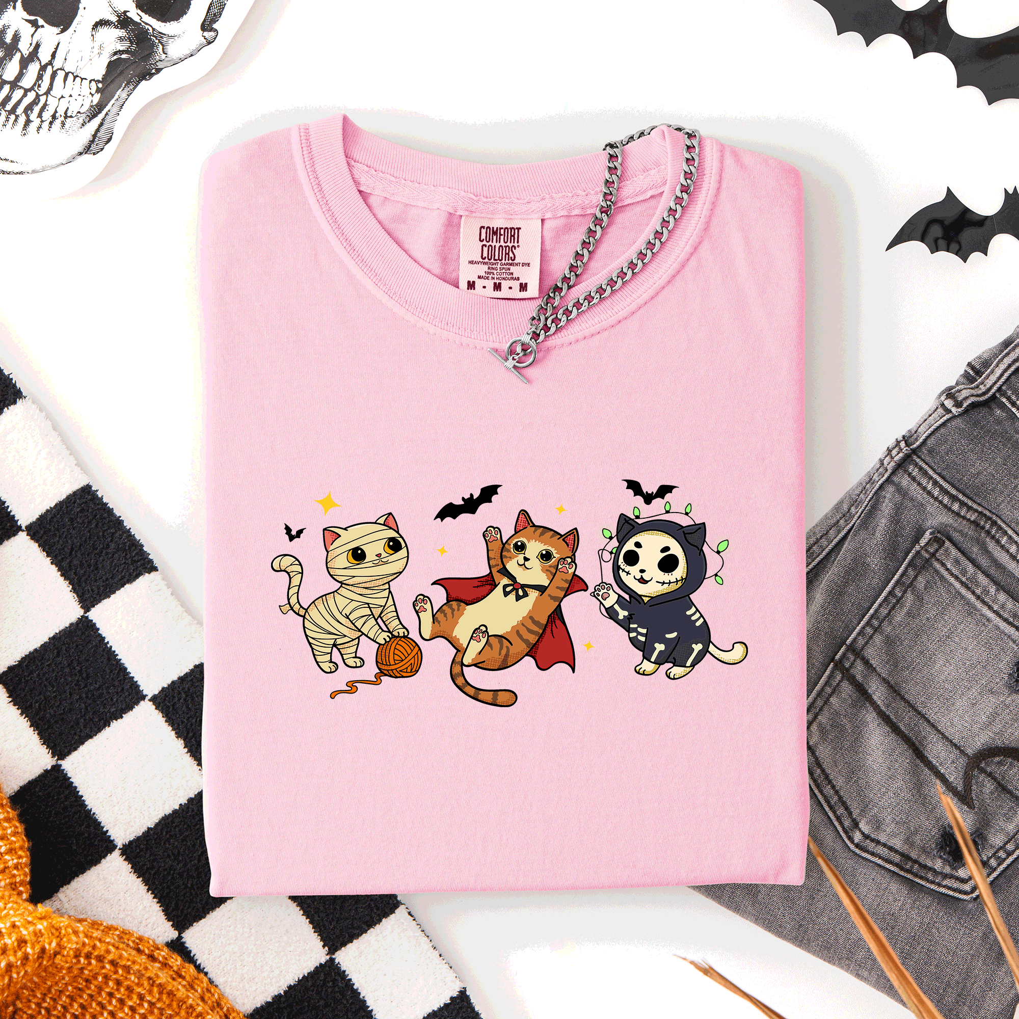 Adorable Halloween Cats, Cute, Fall, Autumn, Costume, Comfort Colors T-Shirt