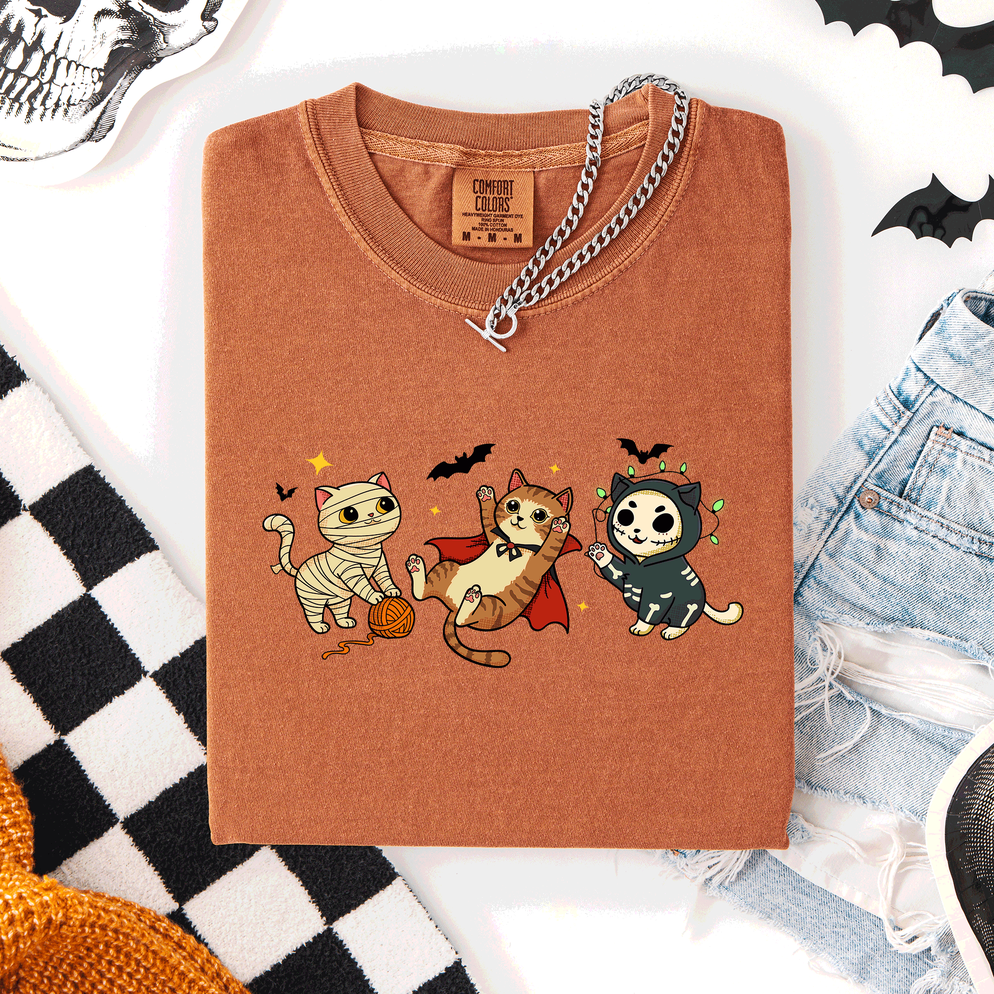 Adorable Halloween Cats, Cute, Fall, Autumn, Costume, Comfort Colors T-Shirt