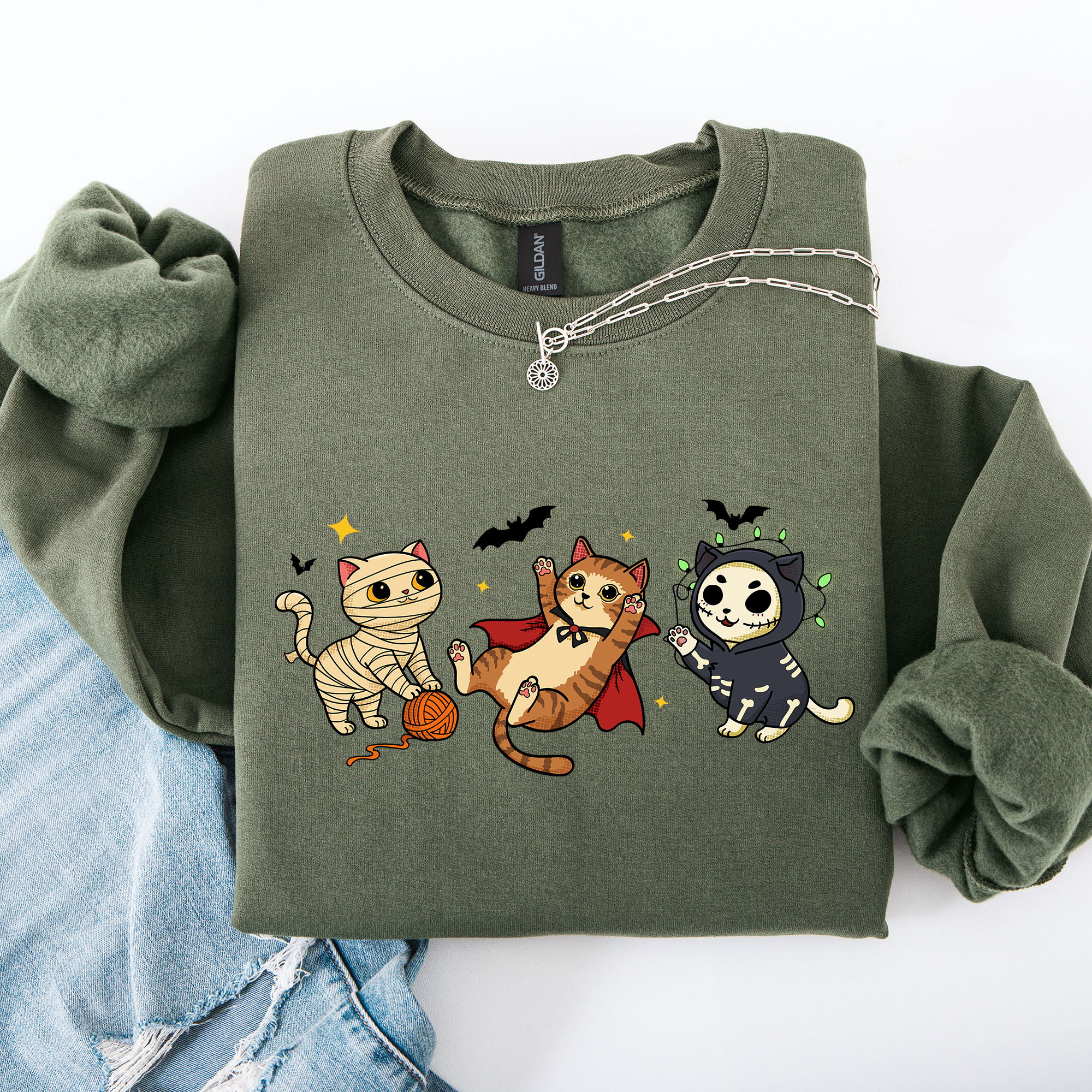 Adorable Halloween Cats, Cute, Fall, Autumn, Costume Sweatshirt
