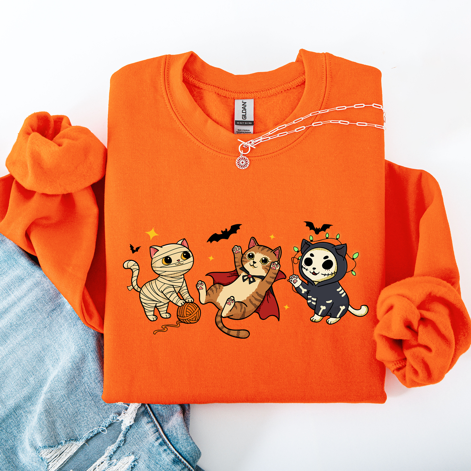 Adorable Halloween Cats, Cute, Fall, Autumn, Costume Sweatshirt