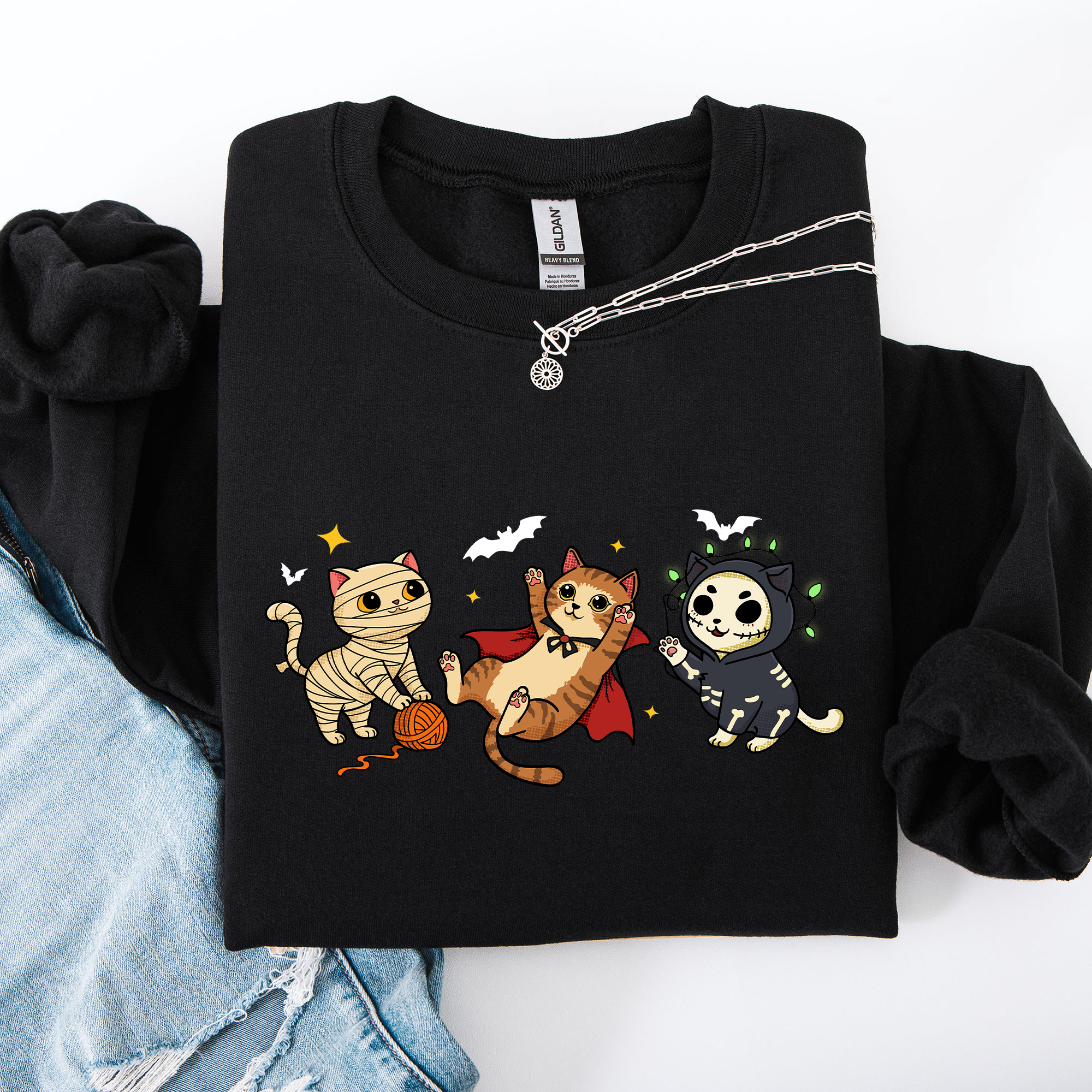 Adorable Halloween Cats, Cute, Fall, Autumn, Costume Sweatshirt