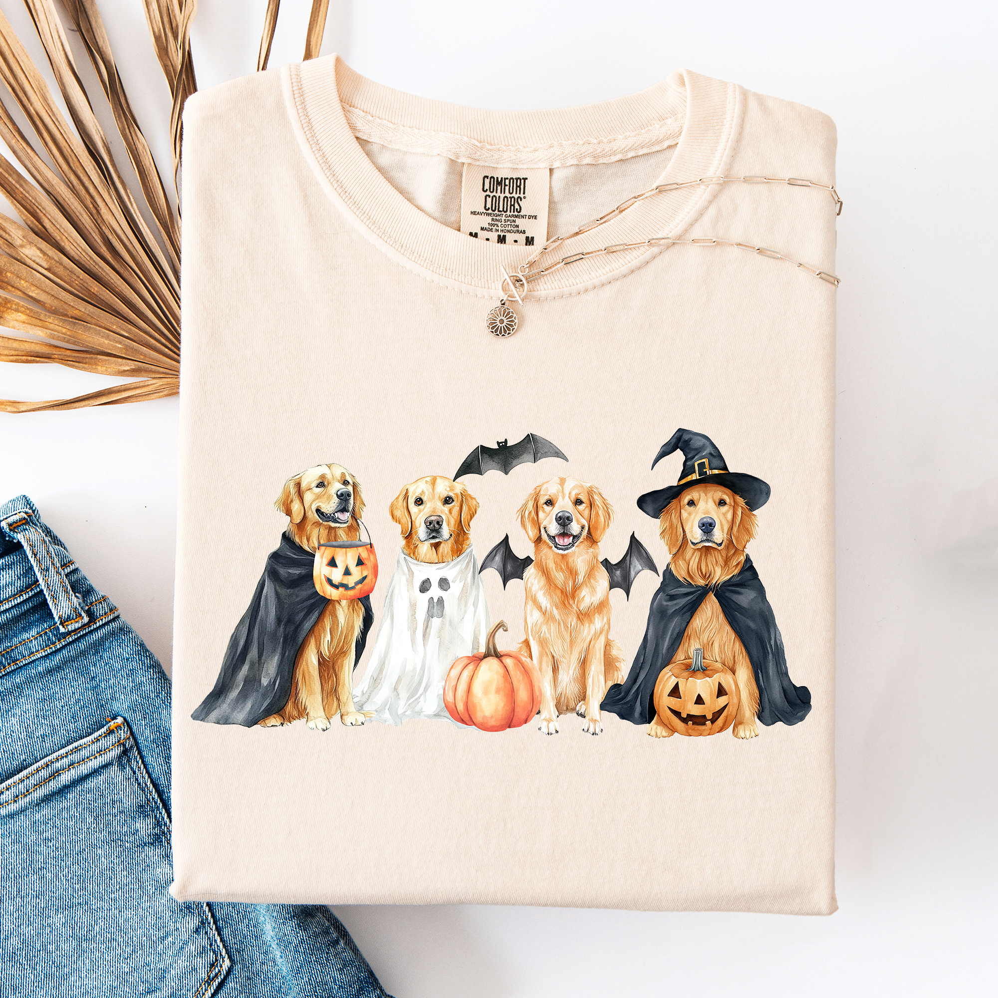 Adorable Halloween Dogs, Bats, Pumpkins, Spooky, Witch, Comfort Colors T-Shirt