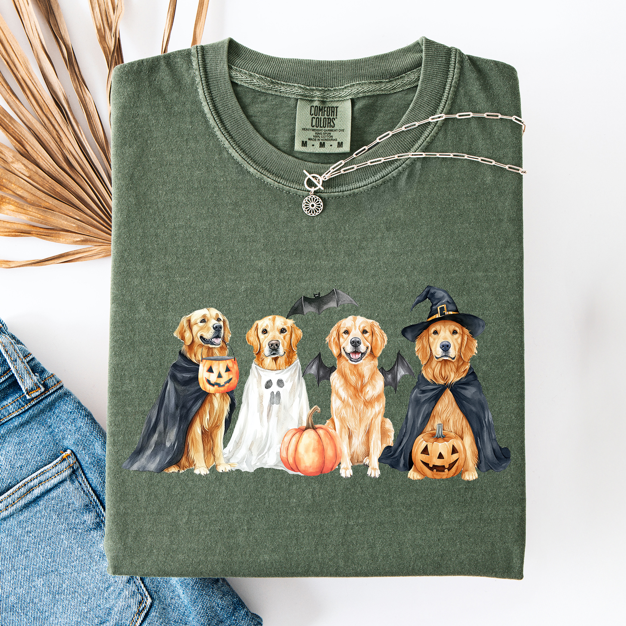 Adorable Halloween Dogs, Bats, Pumpkins, Spooky, Witch, Comfort Colors T-Shirt