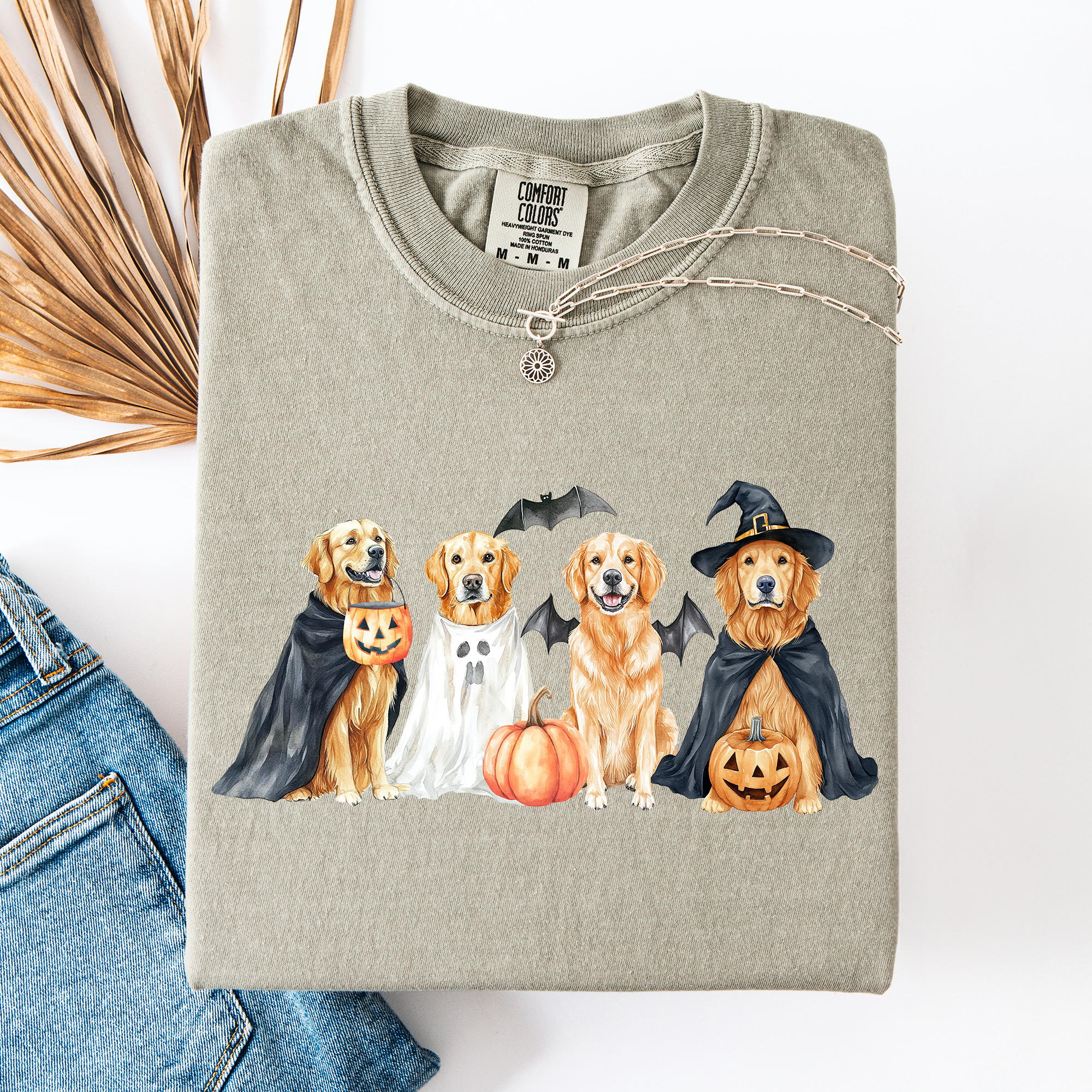 Adorable Halloween Dogs, Bats, Pumpkins, Spooky, Witch, Comfort Colors T-Shirt