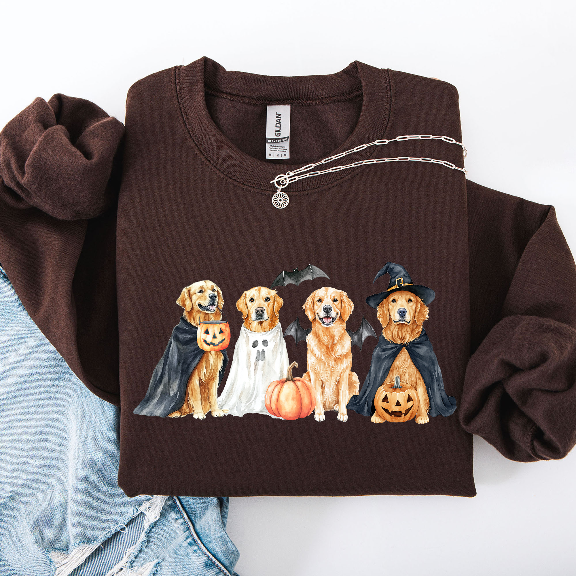 Adorable Halloween Dogs, Bats, Pumpkins, Spooky, Witch, Halloween Sweatshirt