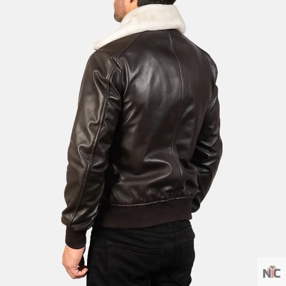 Airin G-1 Brown Leather Bomber Jacket Shopotiny