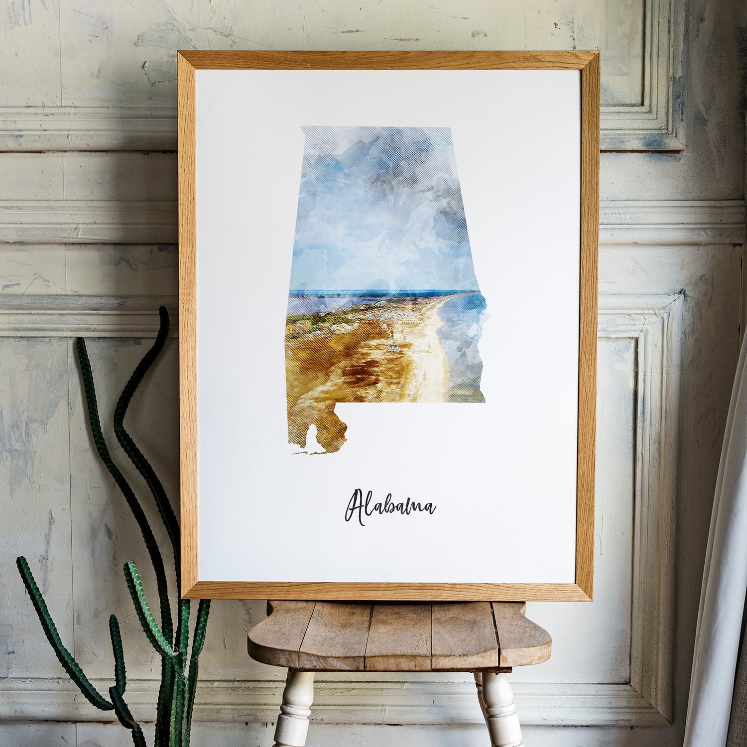 Alabama Watercolor Map