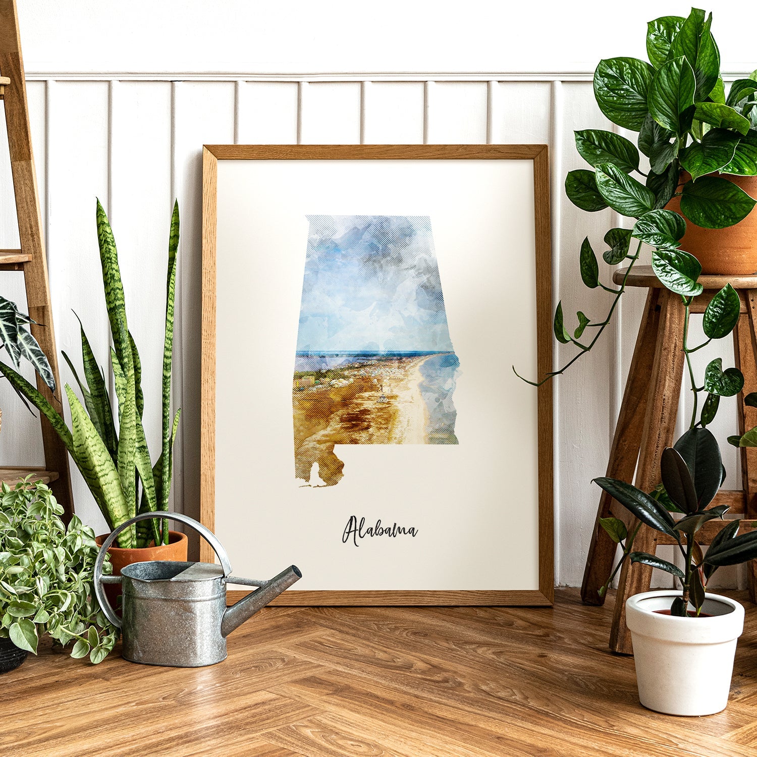 Alabama Watercolor Map