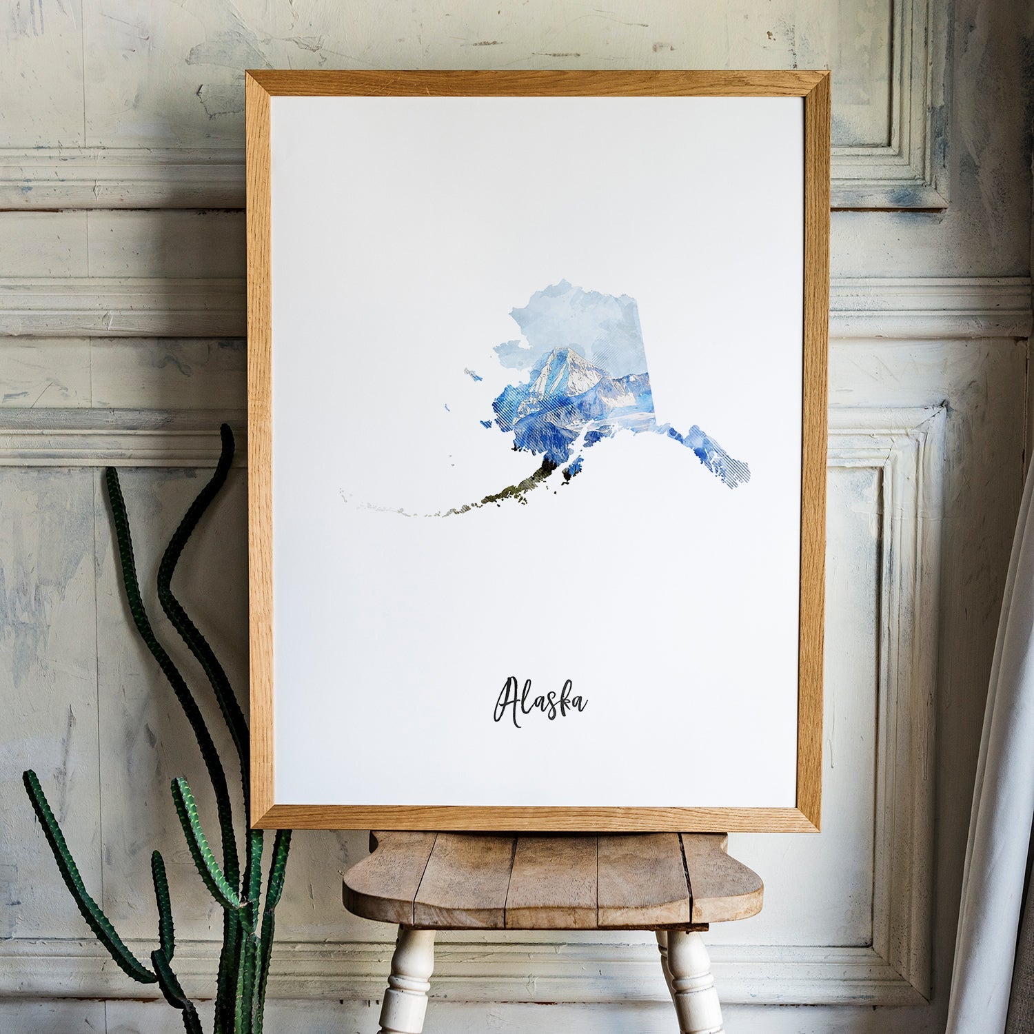 Alaska Watercolor Map