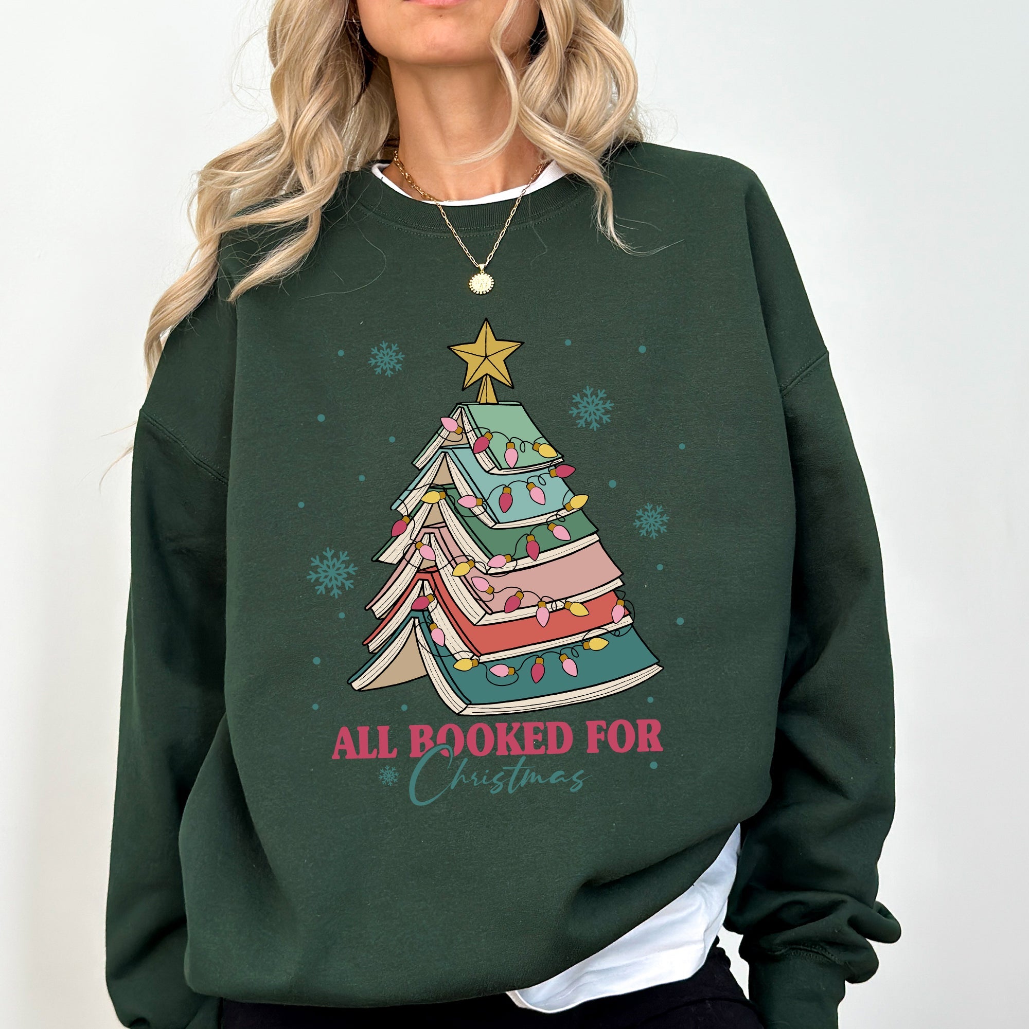 All Booked For Christmas, Reading, Teacher, Winter, Santa, Xmas Sweatshirt