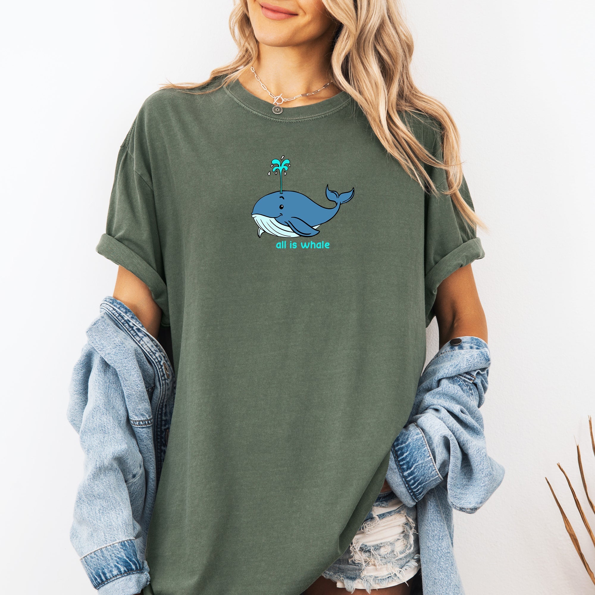 All Is Whale, Cute, Funny, Minimalist, Beach Comfort Colors T-Shirt